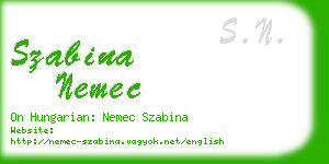 szabina nemec business card